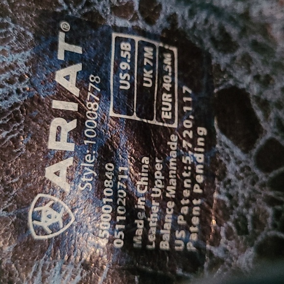 Ariat Leather Brown Textured Tooled Studded Snip Toe Western Cowgirl Boots 9.5 - Picture 11 of 16